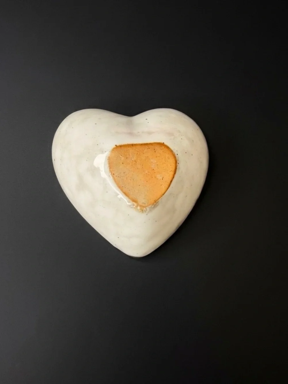 Cream Heart Trinket Dish Ring Dish Handmade Studio Pottery Minimal Quiet Luxury